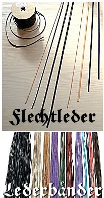 Lederriemen - Velour-Lederriemen - Lederbnder - Flechtriemen - Flechtleder - Lederband - Lederbnder
