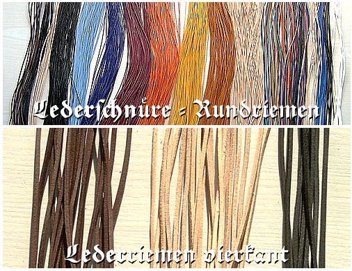Lederriemen - Lederschnur - Lederschnre - Flechtleder - Lederband - Lederbnder